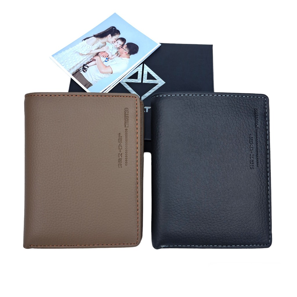 Bóp Nam Khắc Tên Theo Yêu Cầu Da Bò Sáp Mexico PQ Leather PV23 Da Thật, Full Hộp, Túi, Thiệp, Ảnh