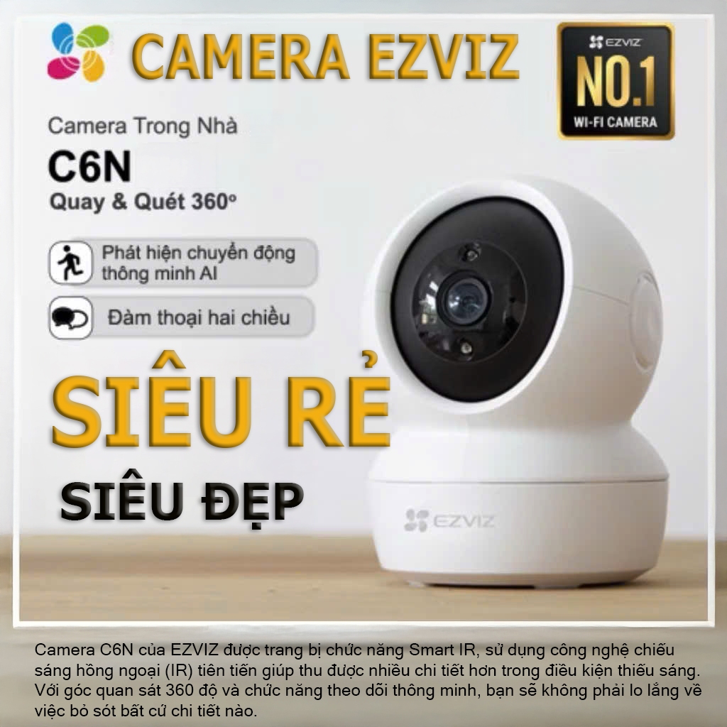CAMERA WIFI 360 EZVIZ C6N 2M CHÍNH HÃNG ĐÃ QUA SỬ DỤNG (CŨ) HÌNH ẢNH RẤT ĐẸP