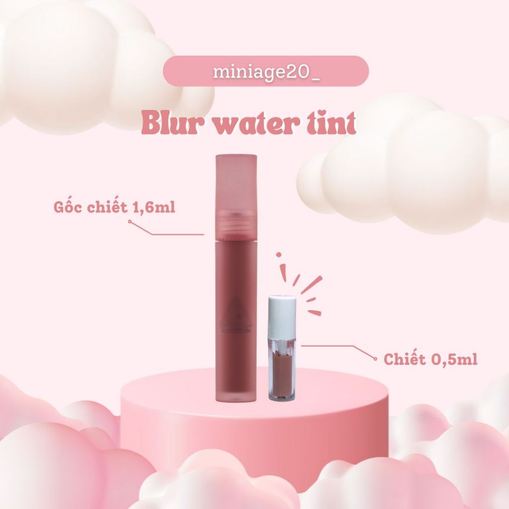 [SON CHIẾT] Son 3.C.E blur water tint chiết 0,5ml chất son mềm mịn dễ tán siêu lì