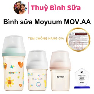 Bình sữa Moyuum Mov.aa chính hãng Hàn Quốc, Moyuum Movaa mẫu mới 2025 cổ bình siêu rộng cho bé,Bình sữa Mova chính hãng