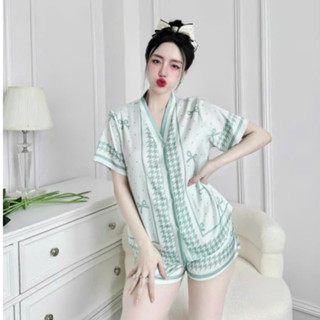 Pijama lụa nam Yagi cộc tay mát lạnh freesize chuẩn form dáng - Bộ pijama mặc nhà nữ