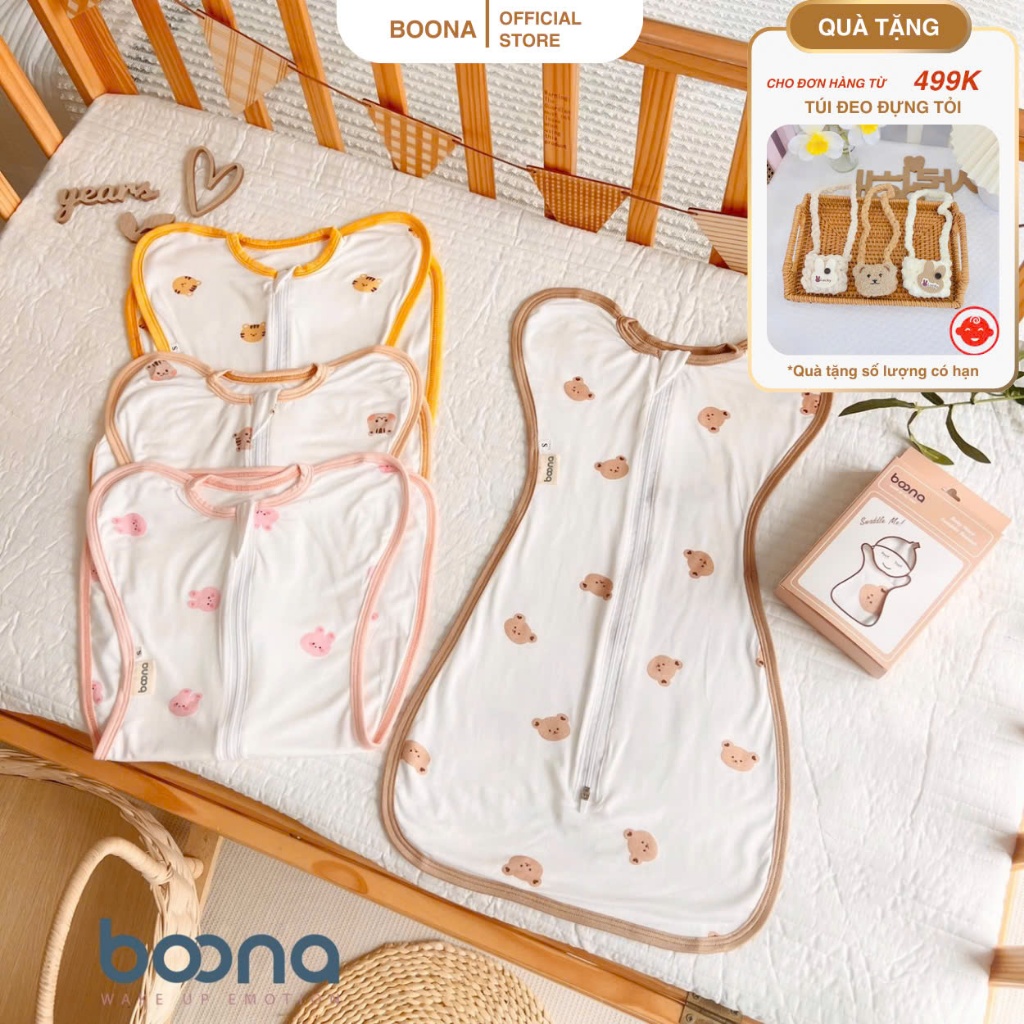 Nhộng chũn cho bé sơ sinh Boona, Koala, Manny co giãn 4 chiều giúp bé ngủ ngon, chống giật mình