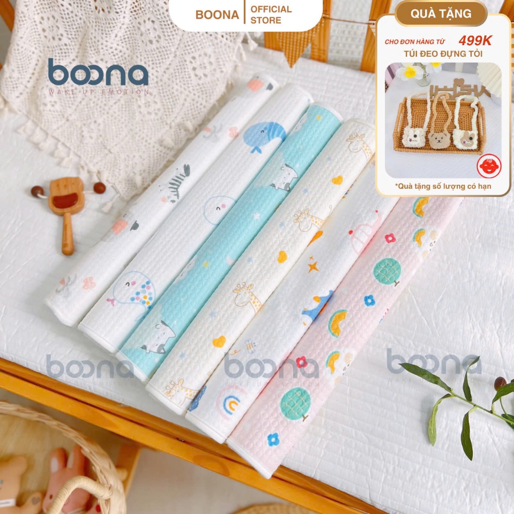 Tấm Lót Chống Thấm BOONA, KOALA Bề Mặt Organic Siêu Mềm Mịn Và Thoáng Khí, êm ái cho bé nằm