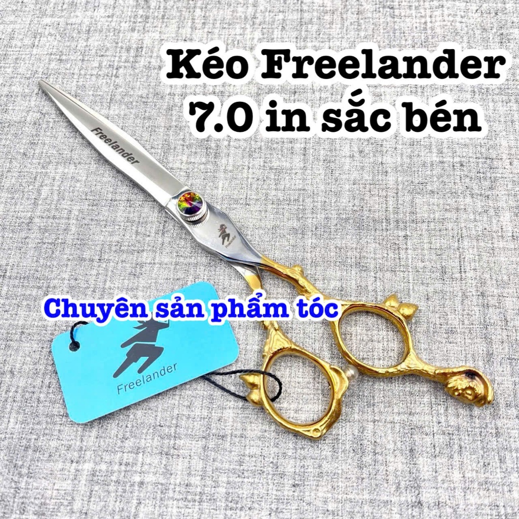 ✅Freelander Kéo cắt tóc cao cấp Freelander 7.0, thép S440C, độ cứng trên 62HRC, kích thước 7.0 inches, lưỡi kéo 8cm
