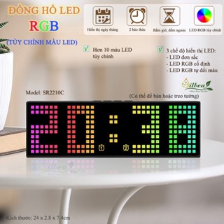 Đồng Hồ LED Matrix Để Bàn Decor RGB Tùy Chỉnh Được Màu LED Có Bấm Giờ Đếm Ngược
