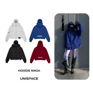 Áo hoodie Thêu ninja zip 2 đầu form boxy local brand By UniSpace áo khoác unisex nam nữ Hoodie Ninja