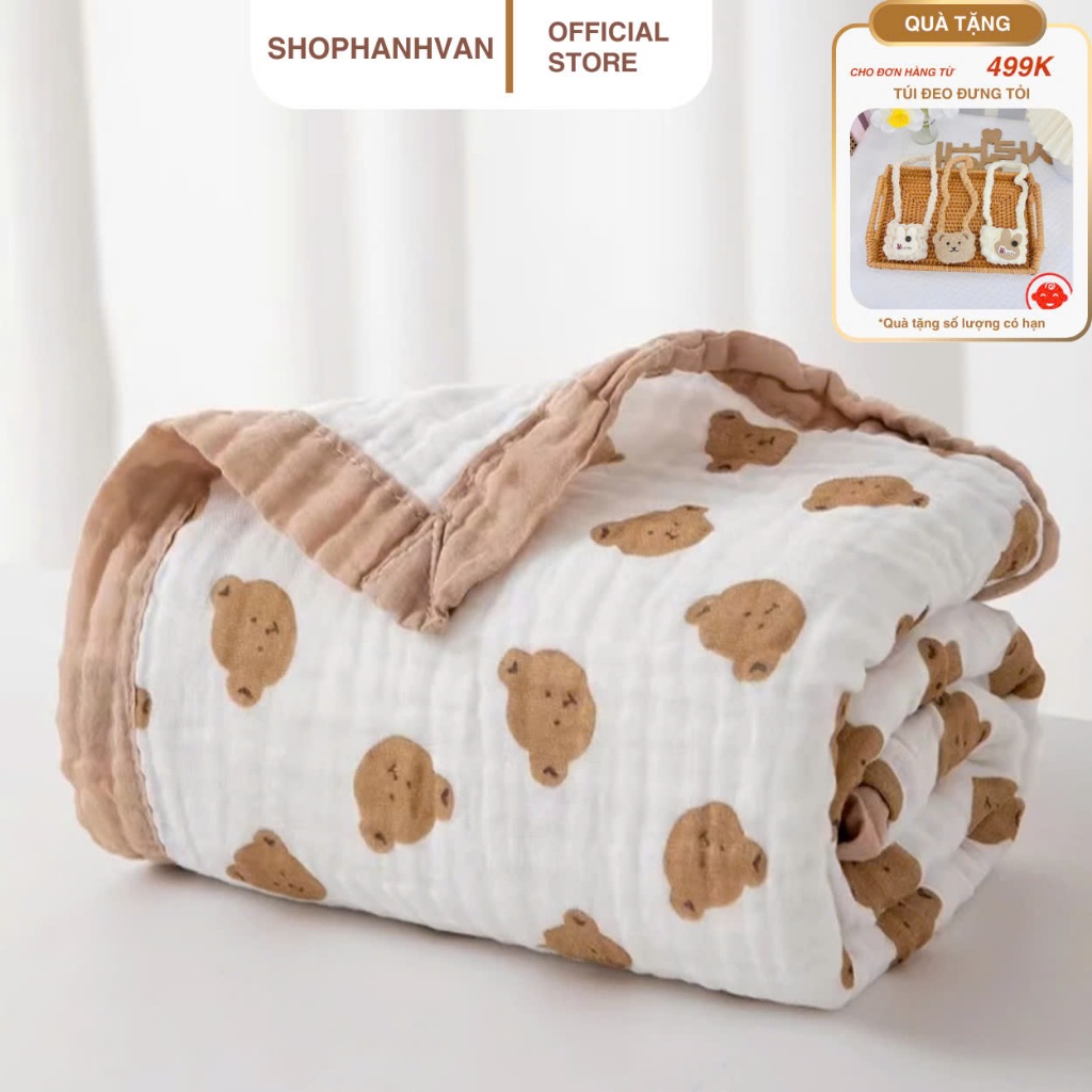 ( Chọn Mẫu) Khăn tắm xô nhăn 6 lớp HACHI BABY đa năng  thấm hút tốt, mềm mại cho da bé