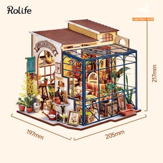   Bản Cải Tiến  Mô hình nhà búp bê Robotime - Cửa hàng Hoa - Tặng Dụng cụ và keo dán - Mã DG145 
