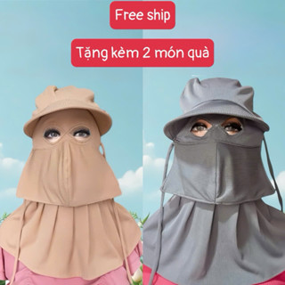[ Tặng kèm 2 món quà ] Khẩu trang nón MẮT PHI 5 Lớp che nắng vành rộng  chống nắng bảo  vệ da  , siêu mát tiện lợi