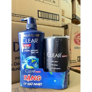 Dầu Gội Clear Men Sạch Gàu Bạc Hà 612ml tặng