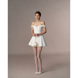  đầm bẹt vai tùng xoè xếp ly - Kamila dress - RED BEAN 