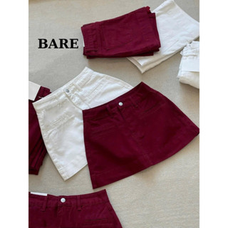 BARE_Chân Váy Jean Nữ (Có Quần Bảo Hộ), Chân Váy Chữ A Lưng Cao Túi Ngang Kiểu Dáng Basic_CV220