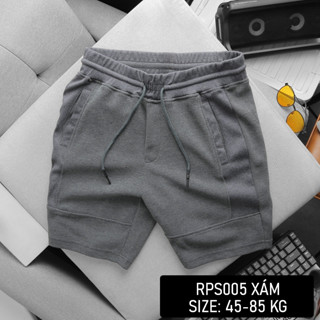 Quần thun nam ngắn cao cấp, quần short đùi nam đẹp, trơn basic RIOOSHOP có túi sau, dây kéo mặc ở nhà, đi chơi, thể thao