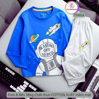 12 đến 40kg Đồ bộ bé trai tay dài size đại thun cotton xuất VNXK T142
