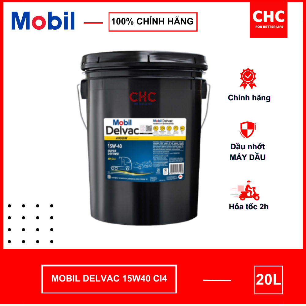 Dầu nhớt máy dầu Mobil Delvac 15W40, 20W50, phù hợp xe bán tải, xe du lịch, xe tải đường trường (nhậ
