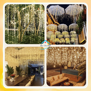  Đèn Led Mành Thả Rủ 6M 24 Sợi – Trang Trí Cafe Ban Công Tiệc Cưới 