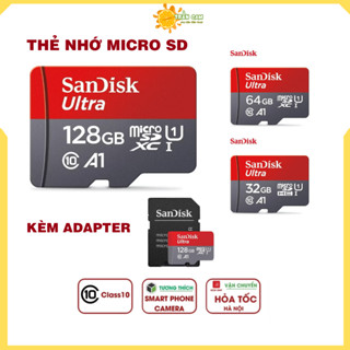 Thẻ nhớ MicroSD 128Gb 64Gb 32Gb 16Gb 8Gb 4Gb 2Gb Class 10, tốc độ 100Mb/s, tặng kèm Adapter, Bảo hành 6 Tháng