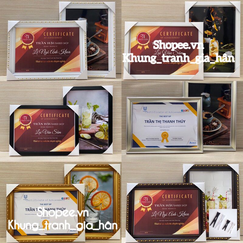 Khung bằng khen treo tường A4(21 x30),khung hình A4 treo tường giá rẻ