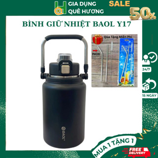 Bình Giữ Nhiệt Baol Mẫu Mới Y17 Dung Tích 1200-1500-1800l Có Ống Hút Tặng Kèm Bộ 3 Ống Hút INOX