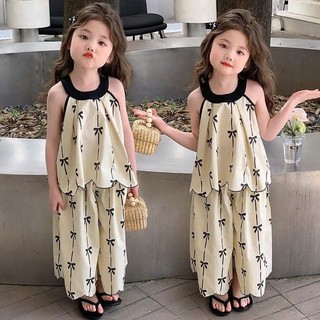  Quần áo bé gái Đồ bộ bé gái áo cổ yếm dáng baby doll phối quần suông đi chơi đi du lịch cho bé từ 10-30kg Babi Kids 