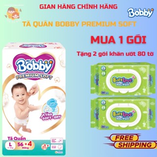 [ĐỦ SIZE] Tã quần Bobby Premium Xtra Soft Dry Size M60+4/L52+4/XL46+4/XXL48+4/XXL42+4 miếng