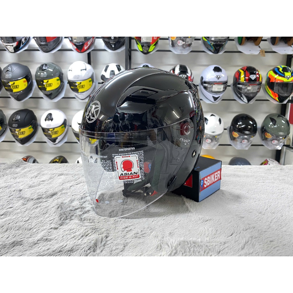 Nón Kyt 3/4 Mini Đen Bóng 1 kính Form Nhỏ Chính Hãng Kyt