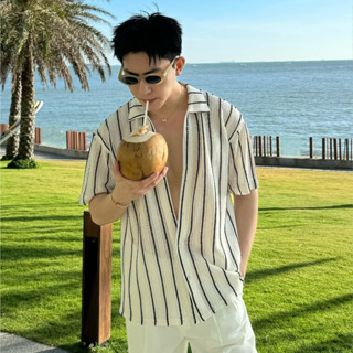 Áo Sơ Mi Ngắn Tay Đi Biển Hoạ Tiết Đan Lưới Nam Nữ ZUTEE