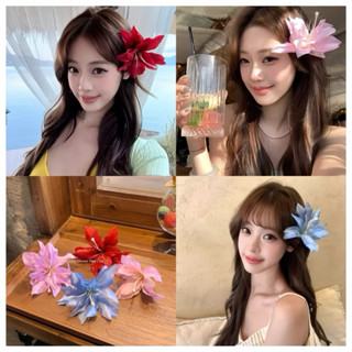 Kẹp tóc hoa Lily đơn nhiều màu phong cách Hàn Quốc nhẹ nhàng, phụ kiện tóc đi biển xinh xắn cho nữ