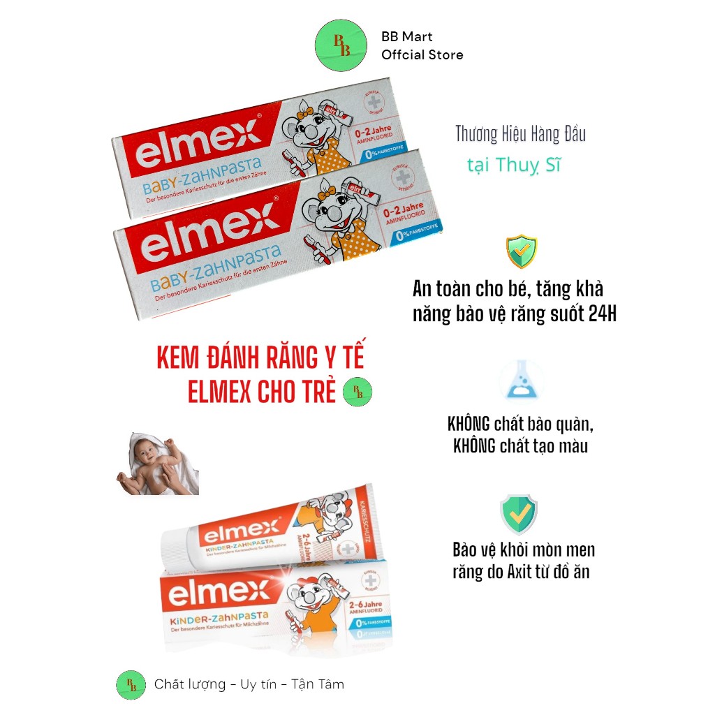 KEM ĐÁNH RĂNG Y TẾ ELMEX CHO TRẺ  Nội địa Đức