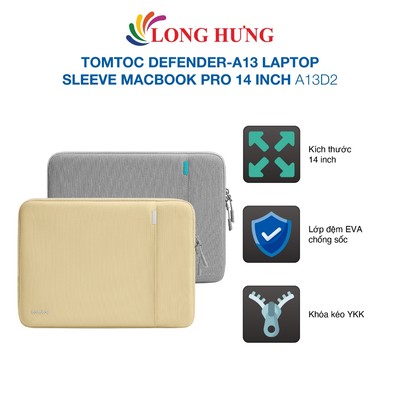 Túi chống sốc Tomtoc Defender-A13 Laptop Sleeve MacBook Pro 14 inch A13D2 - Hàng chính hãng