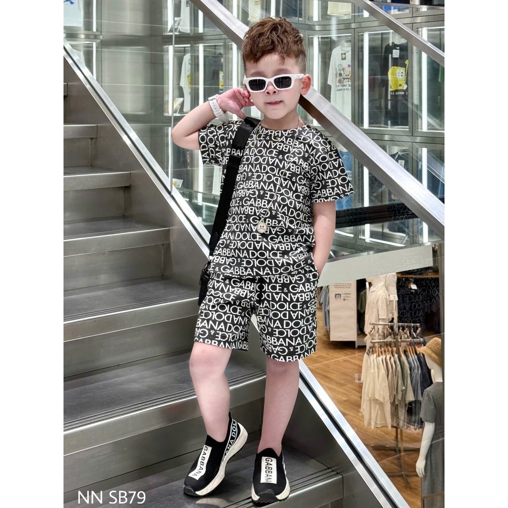 SB79 - Sét Bộ Áo Cotton DG Cộc Tay Trẻ Em, Bộ Quần Áo Trẻ em DG