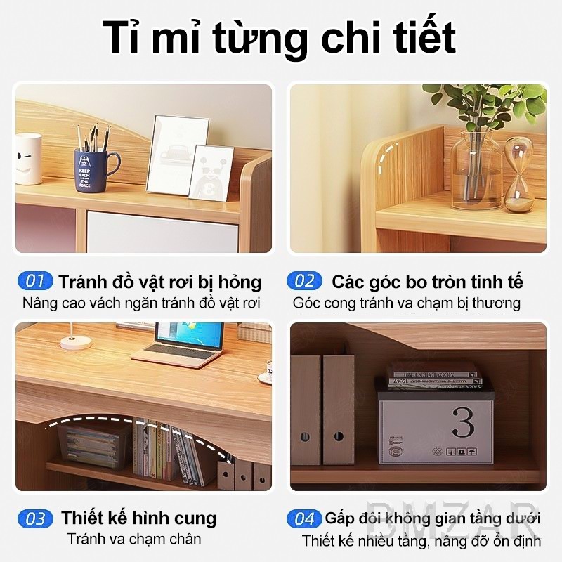 Bàn làm việc bàn học có giá sách Nội  Bàn học liền giá sách tủ sách gia đình  mặt gỗ MDF dày 15mm | BigBuy360 - bigbuy360.vn