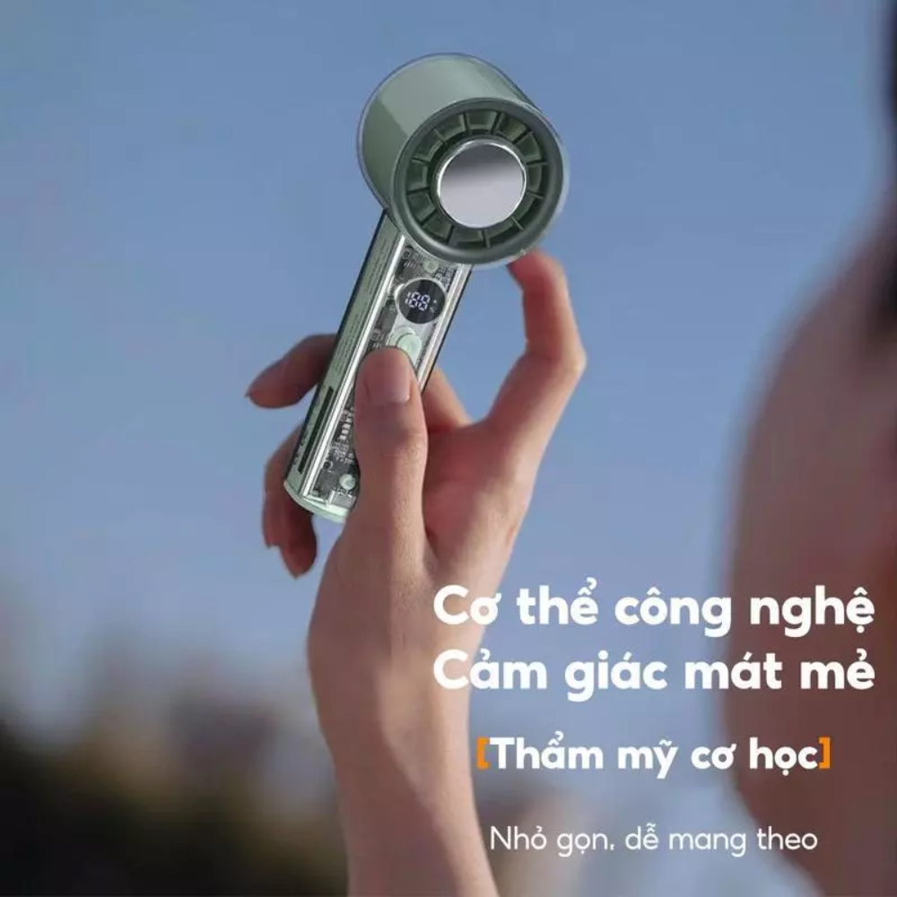 Quạt Tích Điện Cầm Tay Có Sò Lạnh F331B - Quạt Điều Hoà Mini Có 100 Chế Độ Gió (DIDOOGLT) | BigBuy360 - bigbuy360.vn