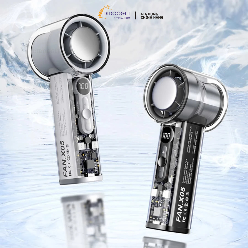 Quạt Tích Điện Cầm Tay Có Sò Lạnh F331B - Quạt Điều Hoà Mini Có 100 Chế Độ Gió (DIDOOGLT) | BigBuy360 - bigbuy360.vn