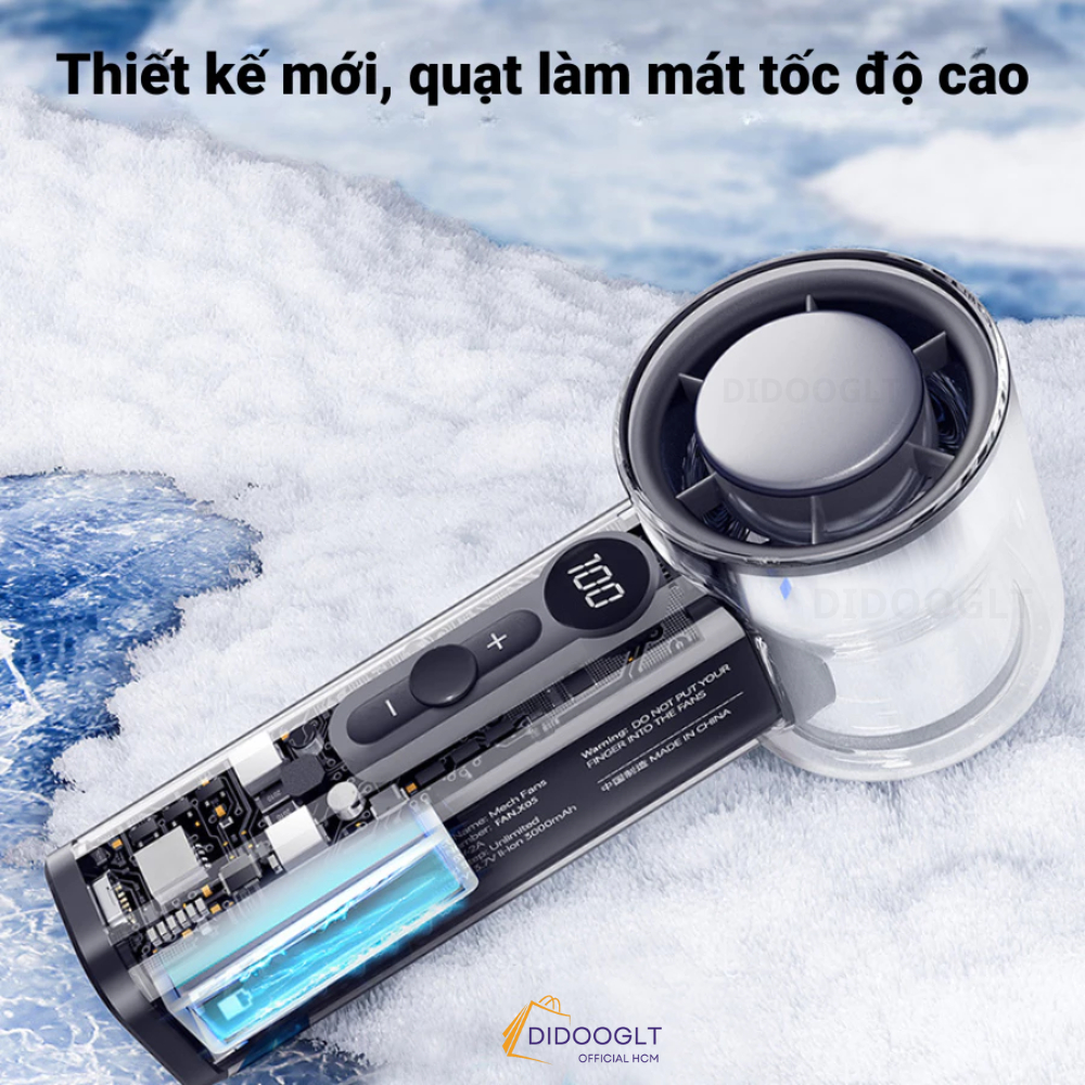 Quạt Tích Điện Cầm Tay Có Sò Lạnh F331B - Quạt Điều Hoà Mini Có 100 Chế Độ Gió (DIDOOGLT) | BigBuy360 - bigbuy360.vn