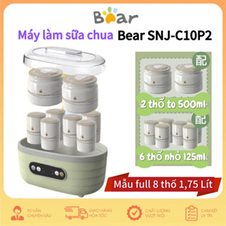Máy làm sữa chua Bear SNJ-C10P2 mẫu full 8 thố sứ 1,75L có thể điều chỉnh thời gian hẹn giờ