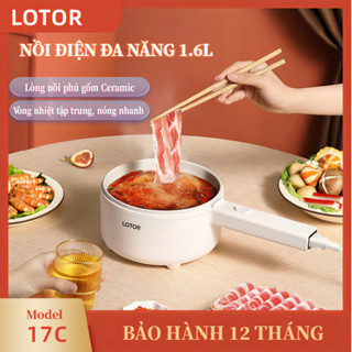 Nồi điện đa năng Lotor 17C công suất 700W, chảo điện có tay cầm dài, phủ gốm Ceramic, BH 12 Tháng