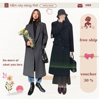 (tiệm vaynangtho -order) Áo khoác dạ lông cừu dáng dài nhà Mulvan chính brand