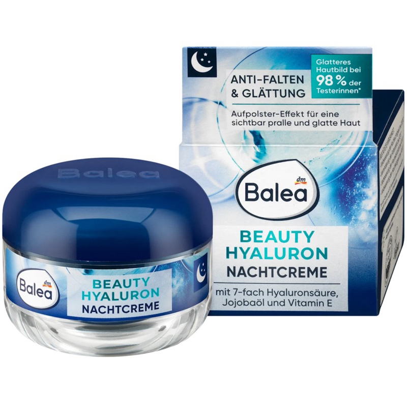 Balea Kem dưỡng da ban đêm chống nhăn Beauty Hyaluron, 50 ml
