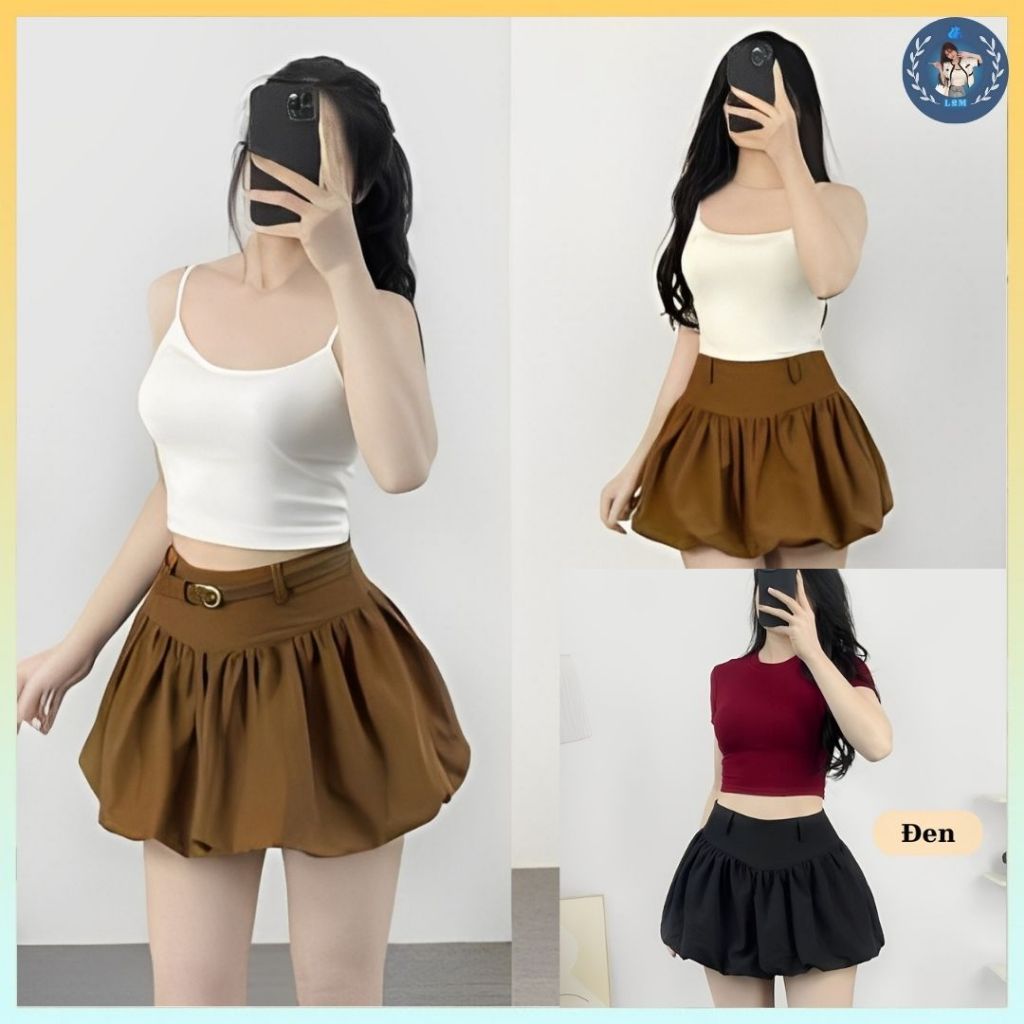 💥[Q084] Chân váy XÒE CHUN KIỂU BÍ phối DÂY KÉO có lót trong dáng ngắn xinh xắn - L2M