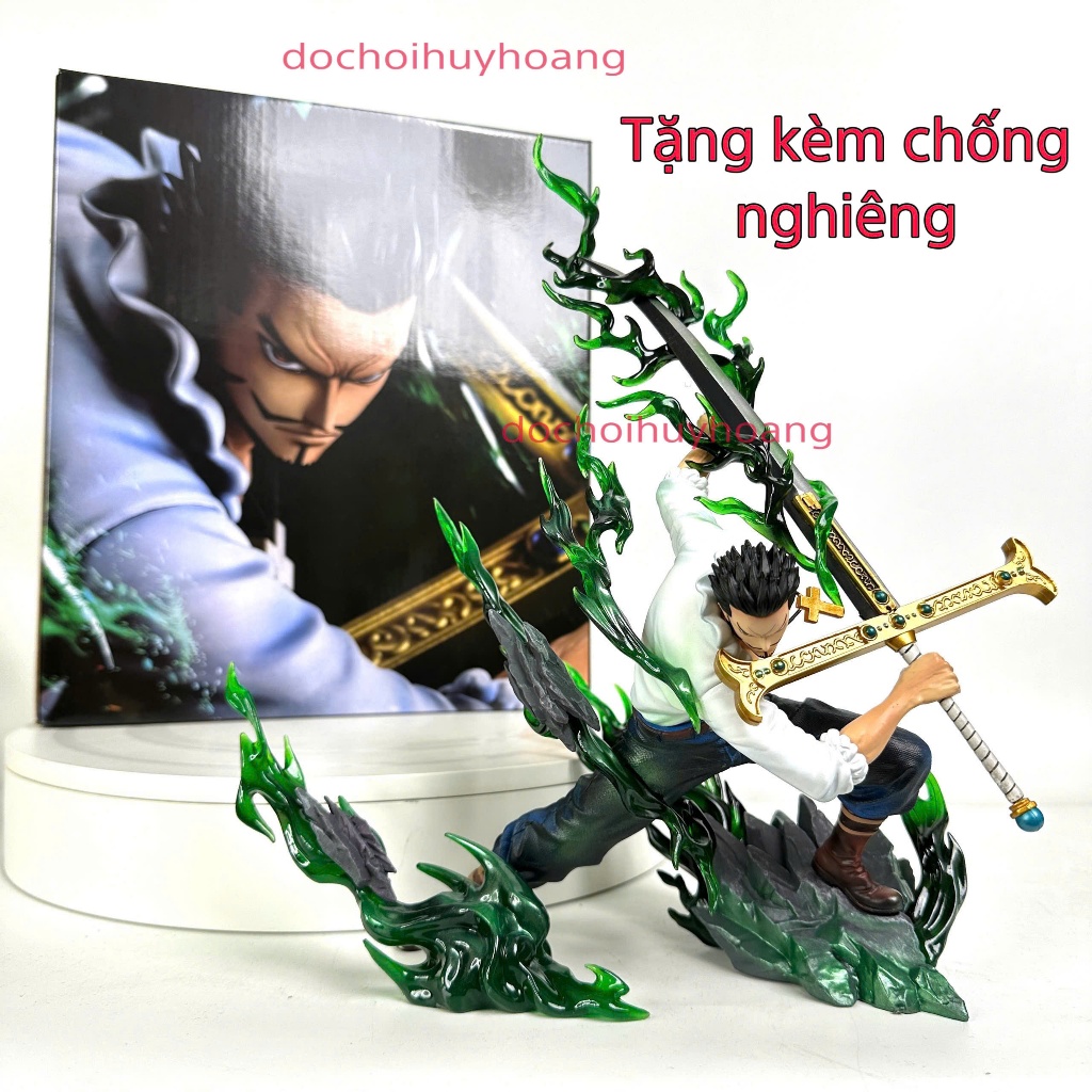 Mô hình tượng nhân vật Dracule Mihawk chiến đấu haki xanh One Piece 29cm