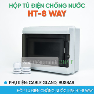 Tủ điện chống nước IP65  SHT-8 WAY nhựa cao cấp ABS chống chịu va đập và thời tiết khắc nghiệt, đầy đủ phụ kiện