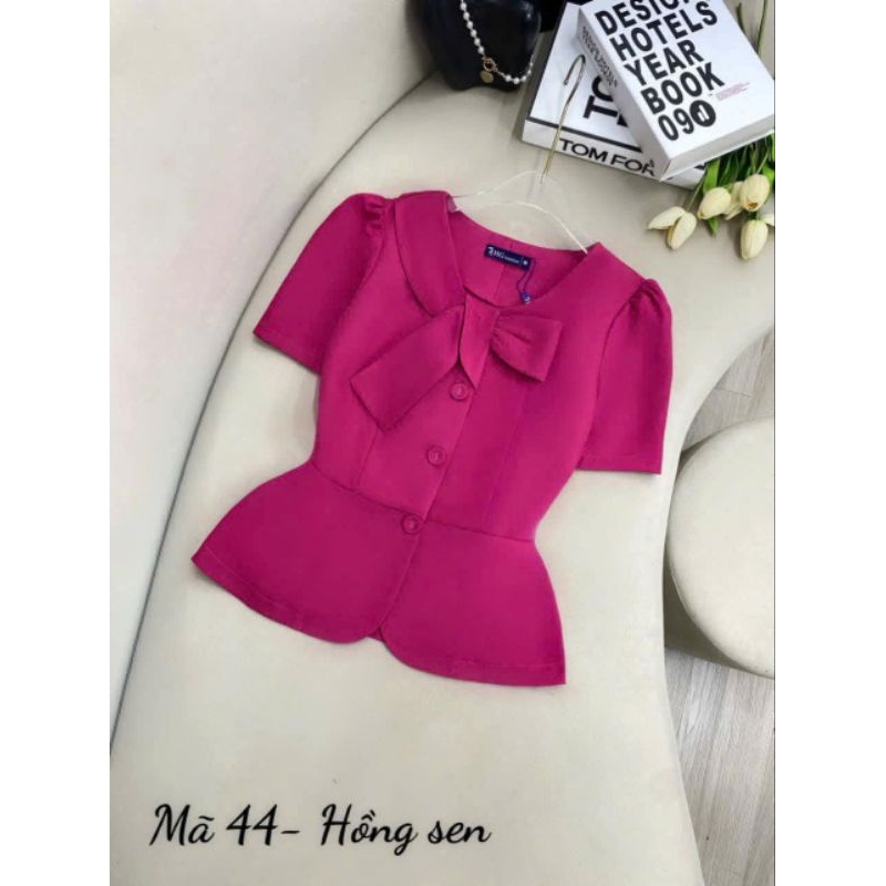 ÁO KIỂU PHỐI NƠ DỄ THƯƠNG V22