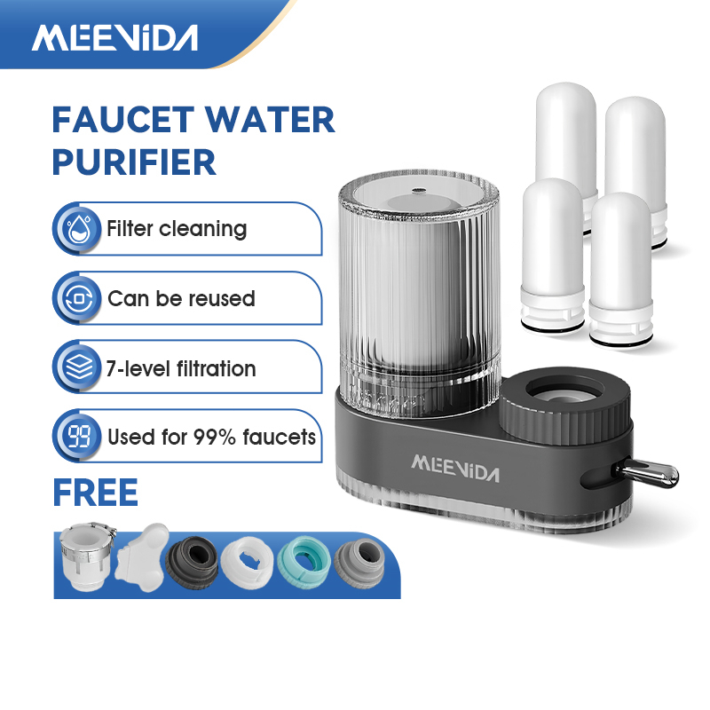 MEEVIDA  Đầu Lọc Nước Tại Vòi 7 Tầng Lọc Khử Mùi Khử Khuẩn Siêu Sạch Cặn Bẩn Clo – BH 12Tháng