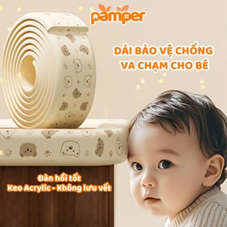 [CHÍNH HÃNG] Cuộn Xốp Bọc Cạnh Bàn Chống Trẻ Va Đập, Đệm Xốp PAMPER Bịt Góc Bàn, Đầu Giường Cho Bé