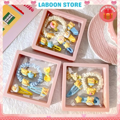 Combo kẹp tóc thun tóc xinh yêu dễ thương phụ kiện tóc LABOON làm quà tặng sinh nhật lễ Tết