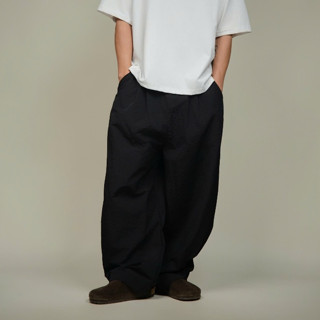 Quần dài wide-leg ống rộng gấp ly lưng thun THEM Studio – Oversize unisex, street style