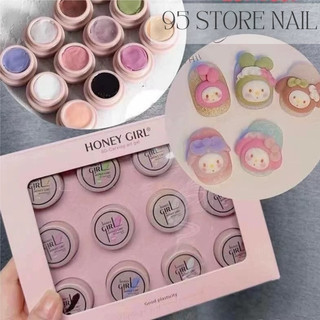  Set gel nặn hoa khô Honeygirl 12 màu chính hãng - gel nặn hoa charm và thú nổi không cần dùng lưu huỳnh 
