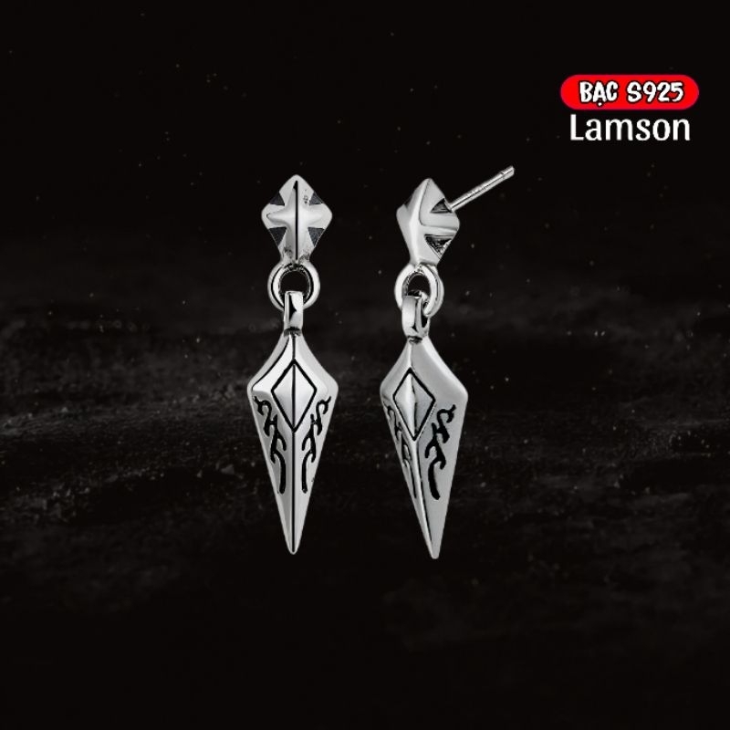 Khuyên Tai bạc s925 nam nữ Kunai Lamson