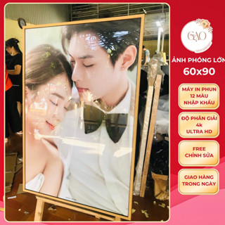 Khung ảnh treo tường 60x90 gỗ tráng gương, in ảnh theo yêu cầu , in ảnh từ điện thoại, ảnh cưới